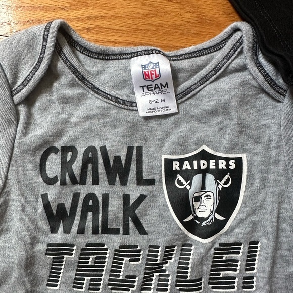 Raiders Baby One Piece Set - Gray and Black - Picture 2 of 3